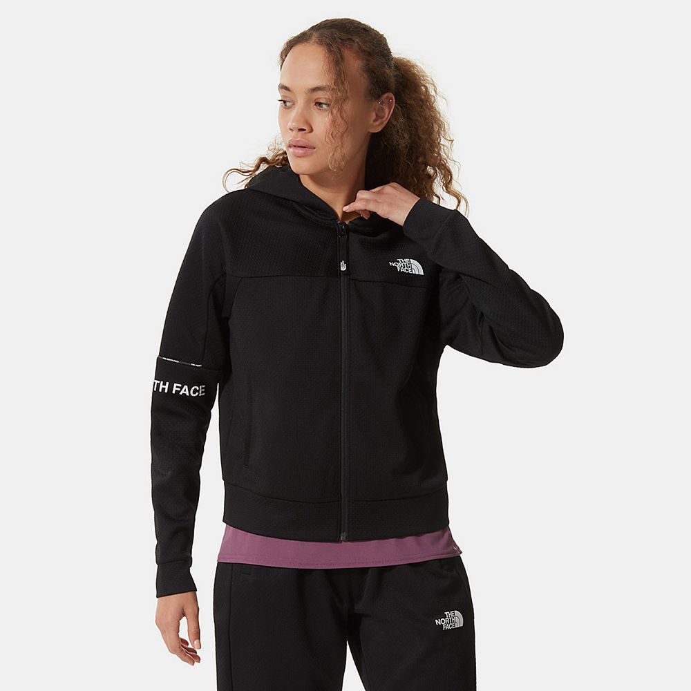 The North Face Hoodie Womens Australia - The North Face Mountain Athletics Zip-Up Black Running & Tr